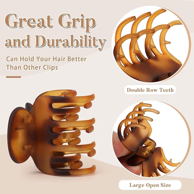 8 PCS Small Hair Clips for Women Girls, Square Medium Hair Claw Clips for Thin, Fine & Short Hair, Cute Non Slip Leopard Print Jaw Clips for Holiday Gifts, Ideal for Half Up Hair (Tortoise)