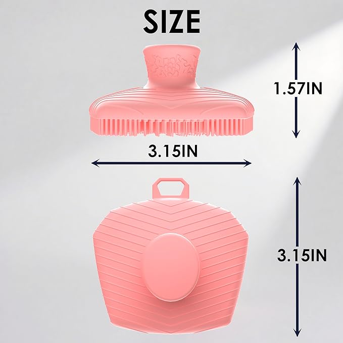 Face Scrubber & African Net, Silicone Exfoliating Brush for Men, Facial Cleansing Brush, Manual Waterproof Cleansing Skin Care, Blackhead Removing Pore Cleansing Massaging Face Brushes - Pink