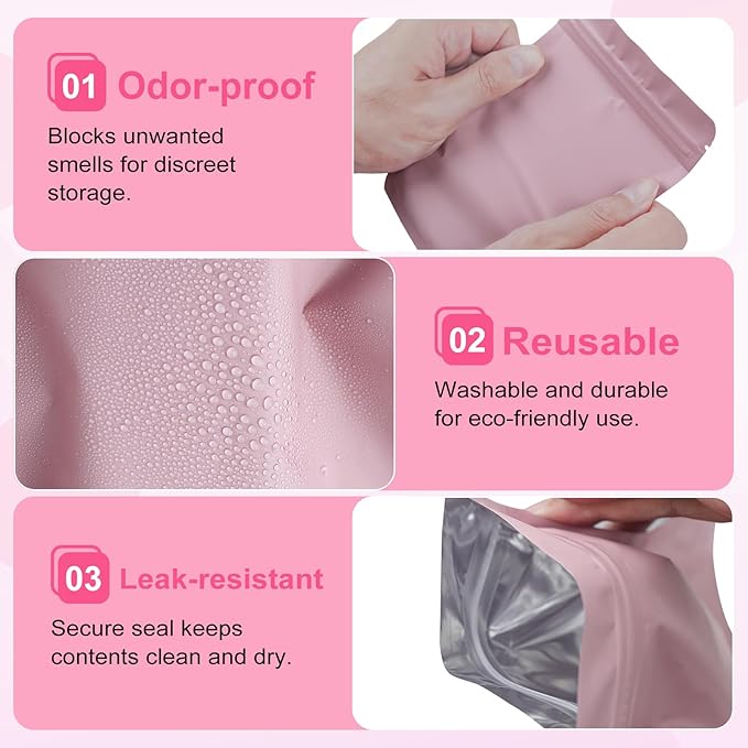 300-Pack Pink Discreet Sanitary Disposal Bags - Waterproof and Leak-Proof.Opaque Feminine Hygiene Waste Bags for Tampons,Pads & Liners(Pink)