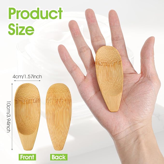 4Pcs Cream Applicators,Shimmeroo Multi-functional Bamboo Lotion Applicator Cosmetic Spoon Applicator for Deodorant Cream Ointment,3.94x1.57inch