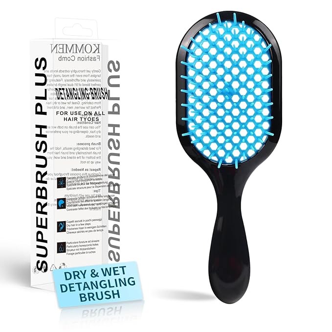 Detangling Brush,1 Pack Detangler Brush, Gentle & Effective Detangling on Wet or Dry Fragile Hair Types,Ultra-light, Detangling Brsuh ventilated and antistatic hairbrush (Blue)