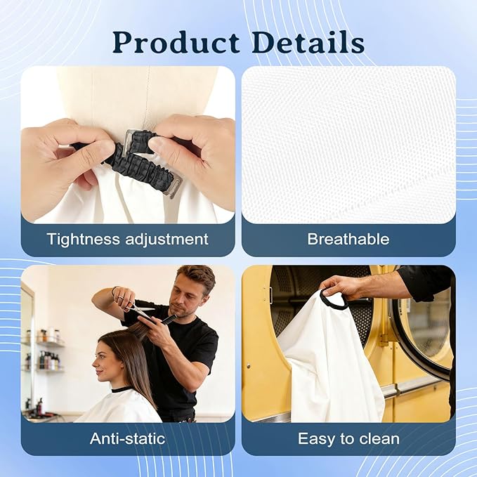 8-Piece Hair Cutting Cape Set Includes 6 Reusable 57x47 Inch Haircut Capes and 2 Cleaning Brushes Professional Hair Cape
