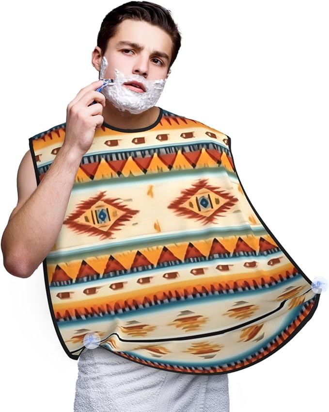 Ocean Fishes Print Beard Bib Shaving Apron, Beard Hair Trimming Cape Gift For Dad