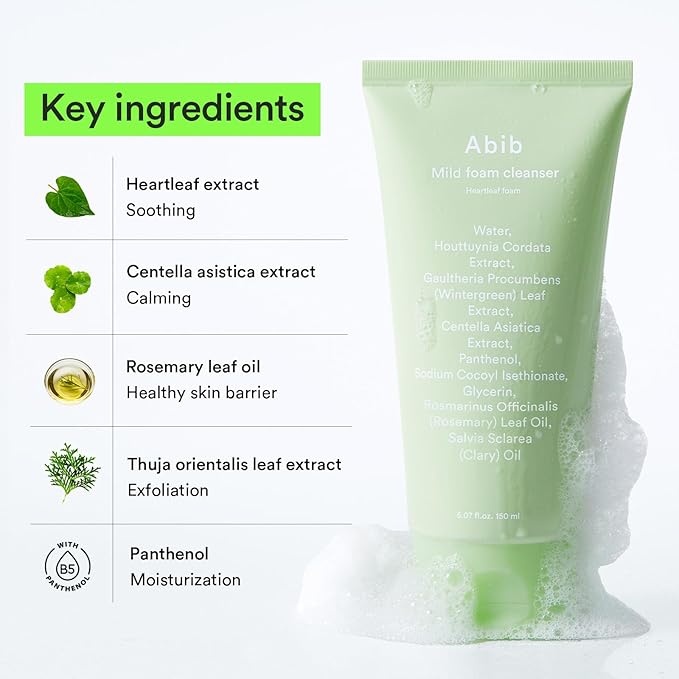 Abib Mild Foam Cleanser Heartleaf Foam 5.07 fl.oz