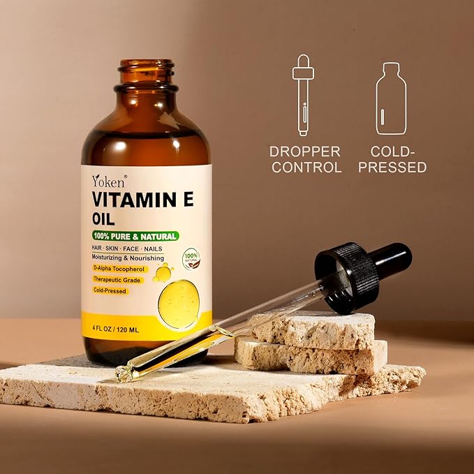 Vitamin E Oil 4 Oz Vitamin E oil for Skin Vitamine oils for Face Perfect Bath and Body Oil Cold Pressed Hexane Free Formula