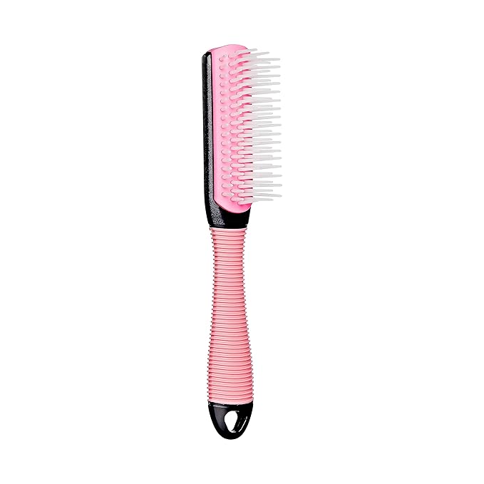 KISS Colors & Care Kids Adjustable Mini Detangling Non-Slip Brush - Pink, Gentle, Smooth & Sleek, Knot-Free Results, Less Breakage, Flexible & Perfect For All Hair Types & Little Ones