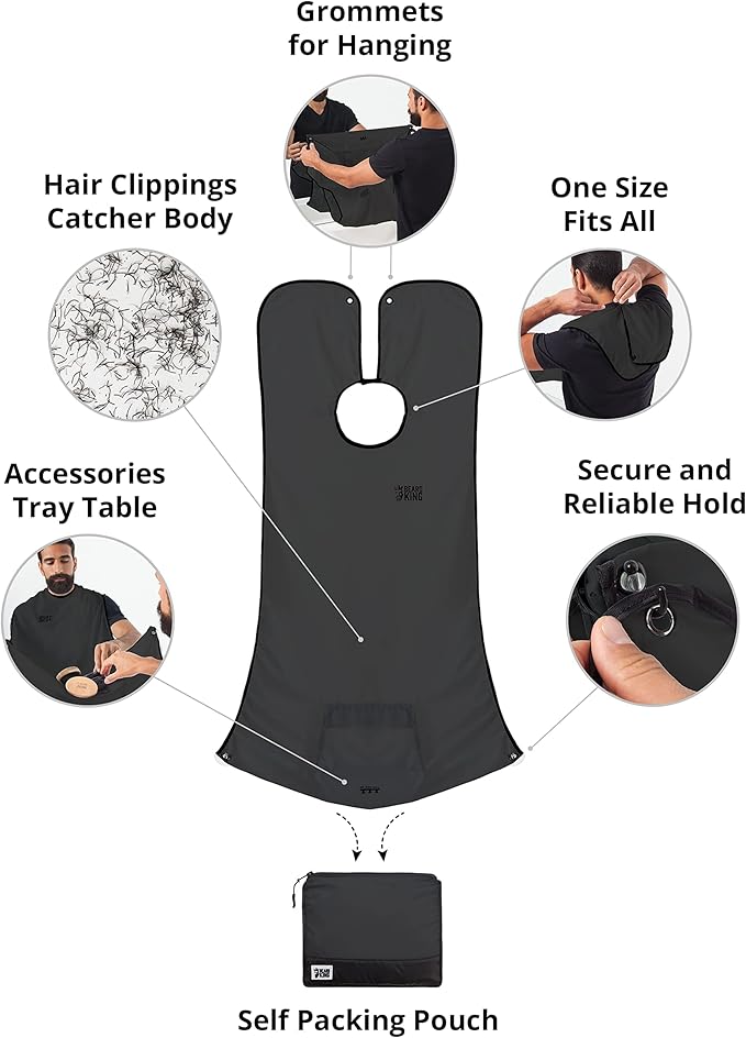BEARD KING Beard Bib Apron - As Seen on Shark Tank – Gifts for Him, Stocking Stuffers for Men, Mens Gift