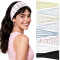 Headbands for Women, 8 Pack Non-Slip Moisture Wicking Sports Wide Head Bands, Stretchy Elastic Fabric, Multiple Colors Securing Hair for Fashion, Sports, Yoga, Running, Daily Life