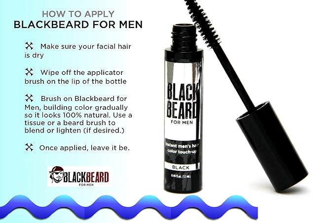 Blackbeard for Men Beard Color – 1-Day Beard, Mustache, Eyebrow, Sideburns Color – Temporary Facial Hair Tint - Hypoallergenic Beard Dye Alternative – Up to 45 applications– Light/Medium Brown, 6 Pack