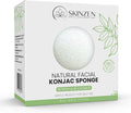 Natural Konjac Facial Sponge for Gentle Daily Face Washing and Exfoliating, Original Recipe, No Additives, Cruelty Free, for All Skin Types, White, 1 Sponge