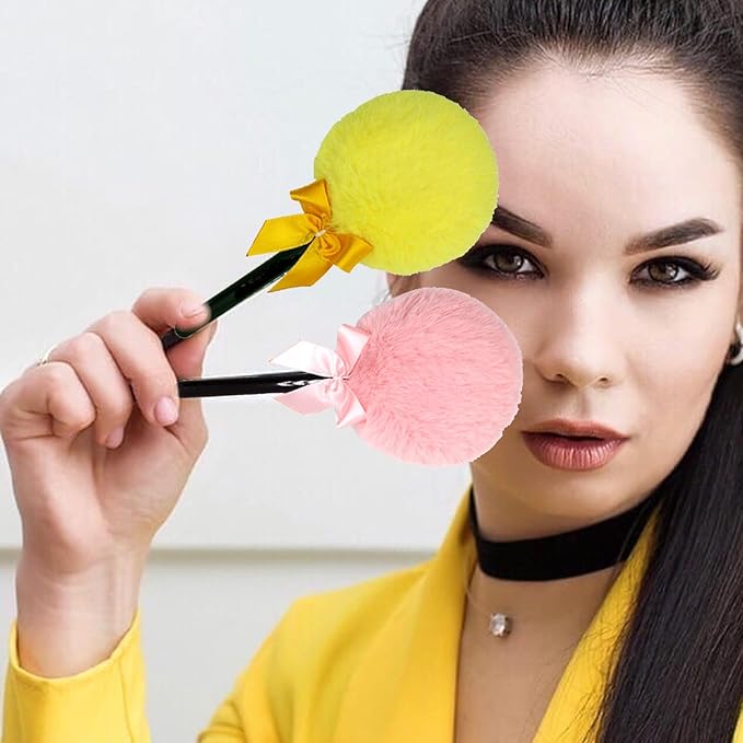 Lollipop Shape Setting Powder Puff,Fluffy Body Powder with Long Handle,Soft Cosmetic Makeup Puffs Women,Cosmetic Applicator for Setting Loose Dusting Blender & BodyPowder Application (Mixed color)