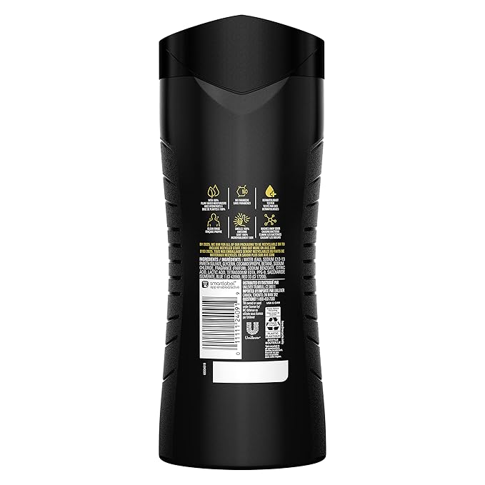 AXE Body Wash 12h Refreshing Scent Excite Crisp Coconut & Black Pepper Men's Body Wash with 100% Plant-Based Moisturizers 16 oz,(Pack of 8)