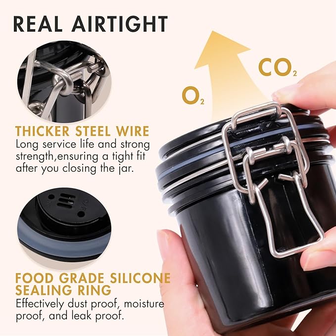 False Lash Glue Storage Tank With Thermometer Adhesive Carbon Sealed Leak-proof Containers Grafting Eyelash Extension Supplies(BLACK)