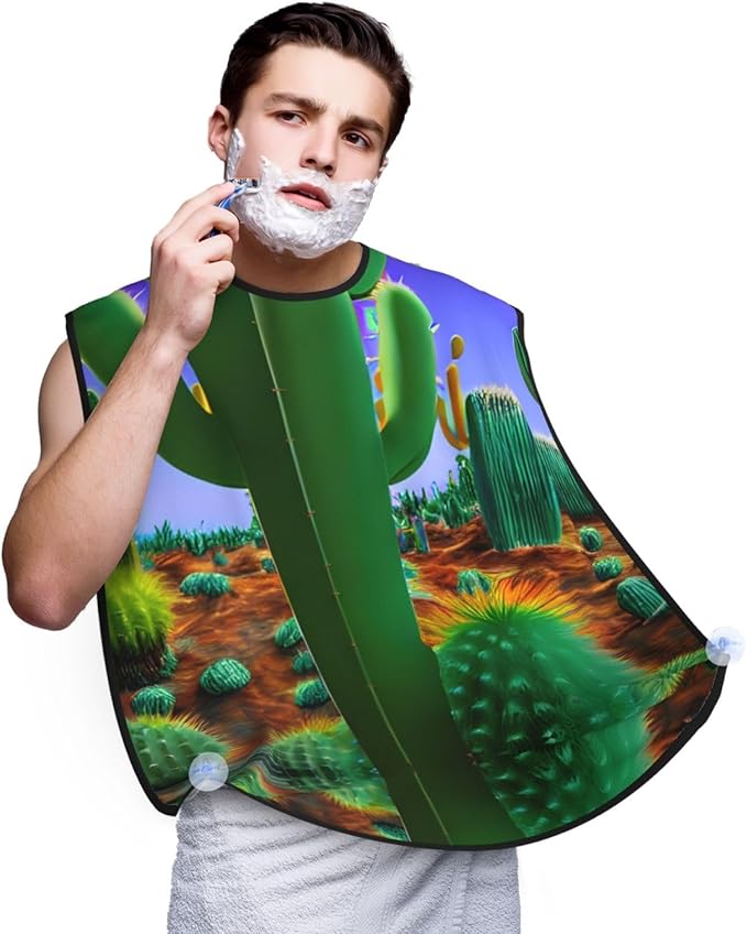 Magic Mushrooms Print Beard Bib Shaving Apron, Beard Hair Trimming Cape Gift For Dad