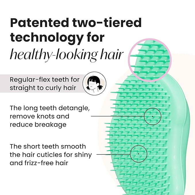 Tangle Teezer Original Detangler Brush, Dry & Wet Travel Size Mini Hair Brush, for Kids & All Hair Types, Paradise Green