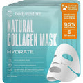Body Restore Hydrate Korean Hydrating Face Mask (5 Pack) – Deep Moisture Sheet Mask with Hyaluronic Acid, Aloe & Panthenol – Facial Masks Skincare for Dry, Sensitive Skin – K-Beauty Glass Skin
