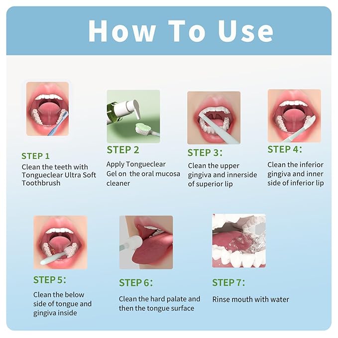 Soft Manual Toothbrush and Oral Mucosa Cleaning Combo