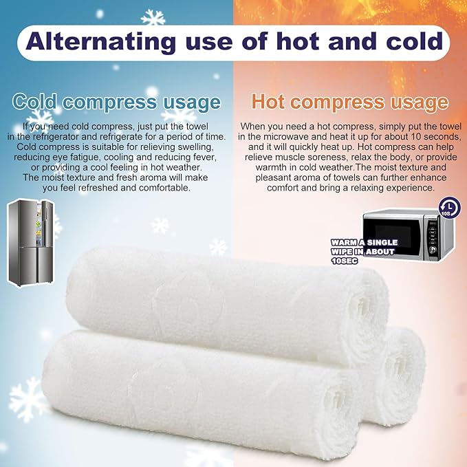 Moist Cotton Towel Bulk Moist Towelettes Individually Wrapped,White Towel Services,Refreshment Pre Moistened Towels for Dentist Travel Sport Party Hotel （Lavender,100)