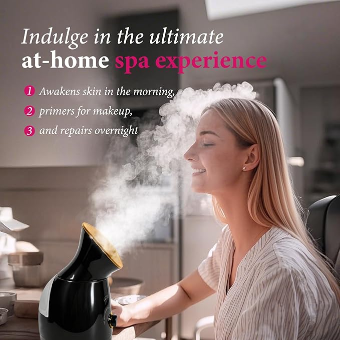 Colorfarm Facial Steamer Nano Ionic: Face Steamer Deep Cleaning Unclogs Pores - Humidifier Hot Mist Home Sauna Spa for Women Men Sinuses Moisturizing