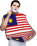 Malaysia Flag Print Beard Bib Apron For Men, Beard Hair Catcher For Men Shaving Trimming,Beard Cape Cloth