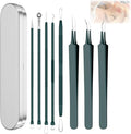 Usiveinborn Blackhead Remover Upgraded, Usiveinborn Blackhead Tweezers, Professional Upgraded Facial Blackhead Remover Tweezers, Blackhead Remover Tools Sets (A2-Green-8pcs)