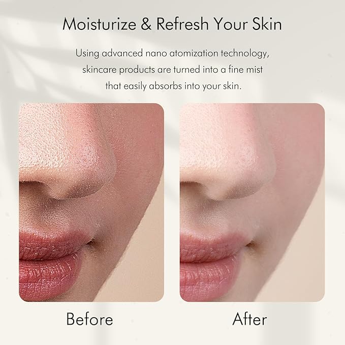 Microtree Nano Facial Sprayer High Pressure, Oxygen Facial Machine Rechargeable Fine Mister Portable Facial Steamer Mist for Face Hydrating Skin Care Facial SPA at Home
