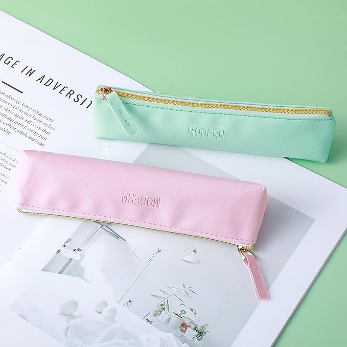 2pcs Small Leather Pouch Mini Cosmetic Bag for Purse Small Make Up Bag with Zipper Portable Cosmetic Organizer for Women and Girls