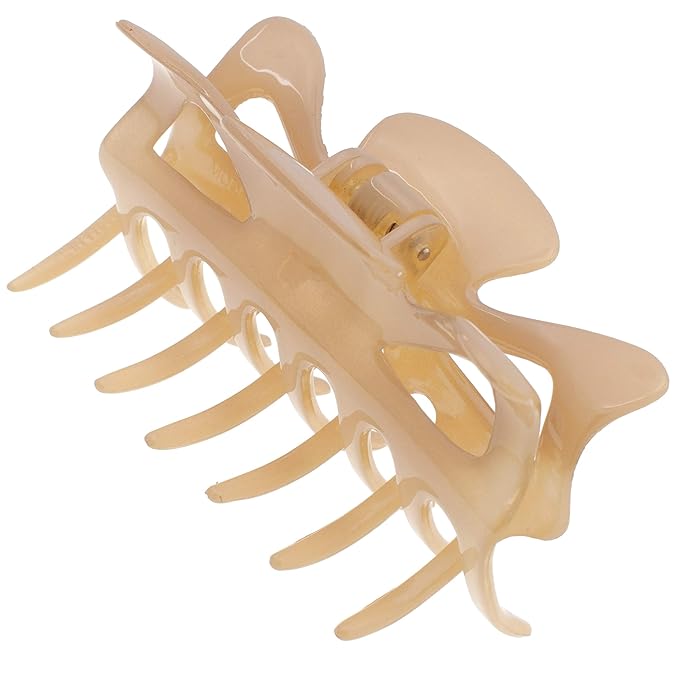 Camila Paris CP3048 French Hair Clip for Women, 3.5 inch Beige for Thick Volume Hair, Girls Hair Claw Clips Jaw, Durable Styling Hair Accessories for Women, Strong Hold No Slip Grip, Made in France