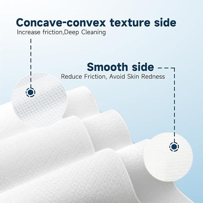 Face Towels 10x12 Inch, 50 Count Extra Thick & Soft Disposable Towels for Makeup Removal & Cleansing, Biodegradable Towels for Sensitive Skin, Travel-Friendly Facial Towelettes