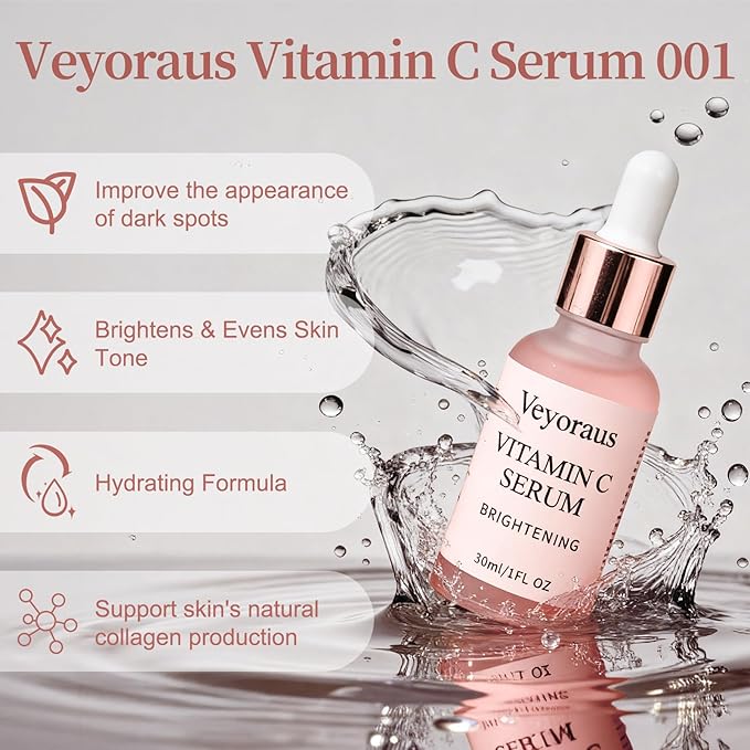 Vitamin C Serum for Face – Brightening & Anti-Aging & Wrinkle Facial Serum With Vitamin C, Sodium Hyaluronate, Vitamin E And More. Hydrating Dark Spot Corrector to Even Skin Tone & Glow, 1 fl oz