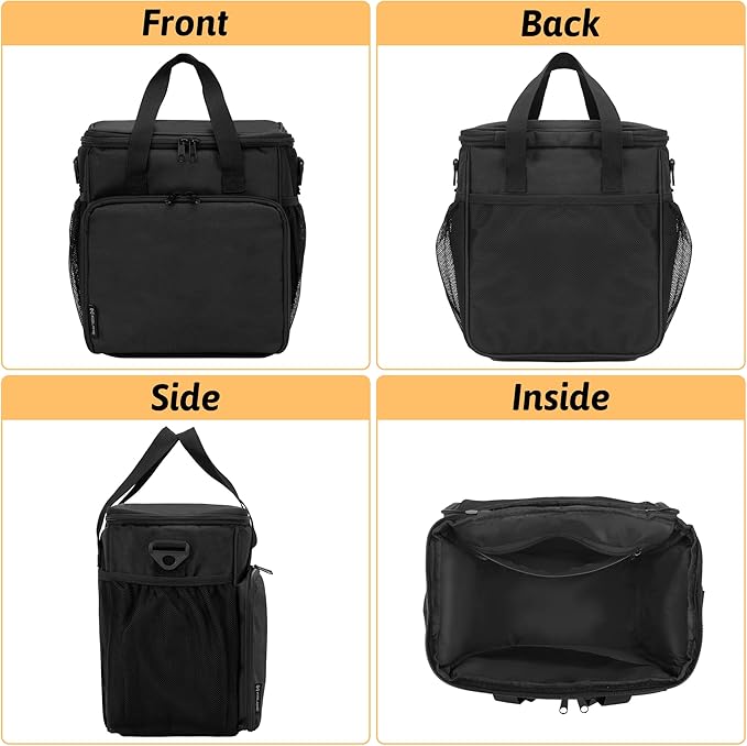 KISLANE Pet Grooming Tote Bag, Cat Grooming Tools Organizer Bag, Dog Grooming Supplies Organizer Storage for Pets Grooming Kit and Dog Wash Shampoo Accessories(Bag Only) (Black- New)