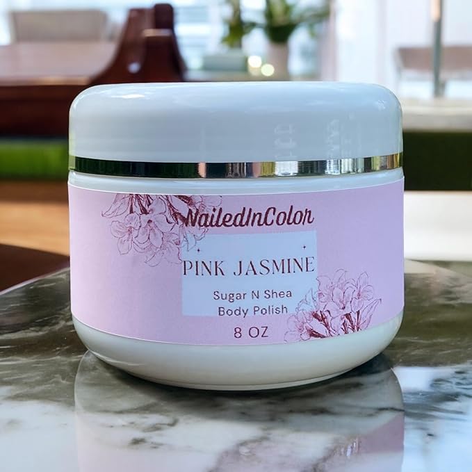 Pink Jasmine- Sugar N Shea Body Polish-Women's Skin Care-Scented Shower Scrub-Ladie's Sugar Scrub-Exfoliant-Moisturizer