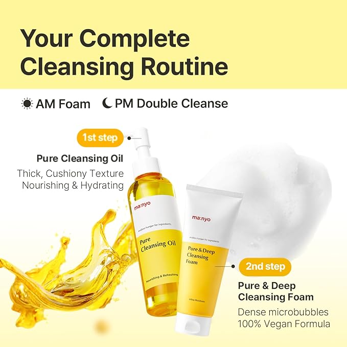 MANYO Pure & Deep Cleansing Foam, Facial Cleanser, for Double Cleansing, Pore Cleaner, Blackhead Remover, Acne Face Wash, Korean Skin Care, 6.7 fl oz (200ml)