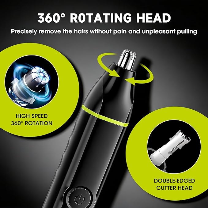 Lanumi 2 in 1 Men's Grooming Kit, Cordless Rechargeable Beard Trimmer, IPX7 Waterproof Electric Razor for Nose Ear Body Hair Trimmer