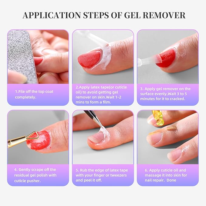 Gel Nail Polish Remover, Fast-Acting No Foil Remover for Gel Polish Removal in 2-5 Minutes, Acetone-Free Gel Remover for Nails, Gentle Low-Irritation, Home DIY Essential-15ml
