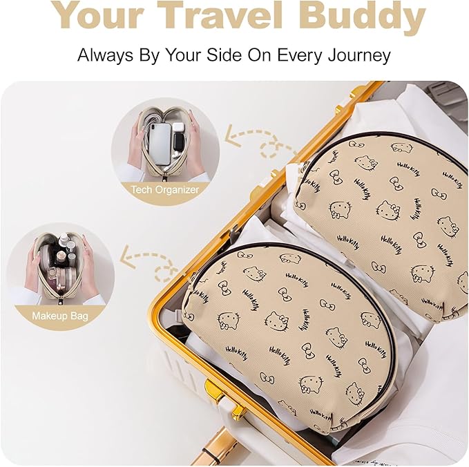 AmBealla 2PCS Cosmetic Bag Storage Purse Bag for Women,Cute Compact Travel Makeup Bag for Keys and Phone,Practical for Girls,Travel Bag for Toiletry
