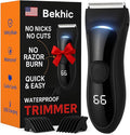 Bekhic® Manscape Groin & Body Hair Trimmer for Men – Waterproof Pubic Hair Shaver & Ball Groomer with LED Light – No-Nick Ceramic Blade, 90-Min Runtime, Cordless Wet/Dry Clipper for Sensitive Skin