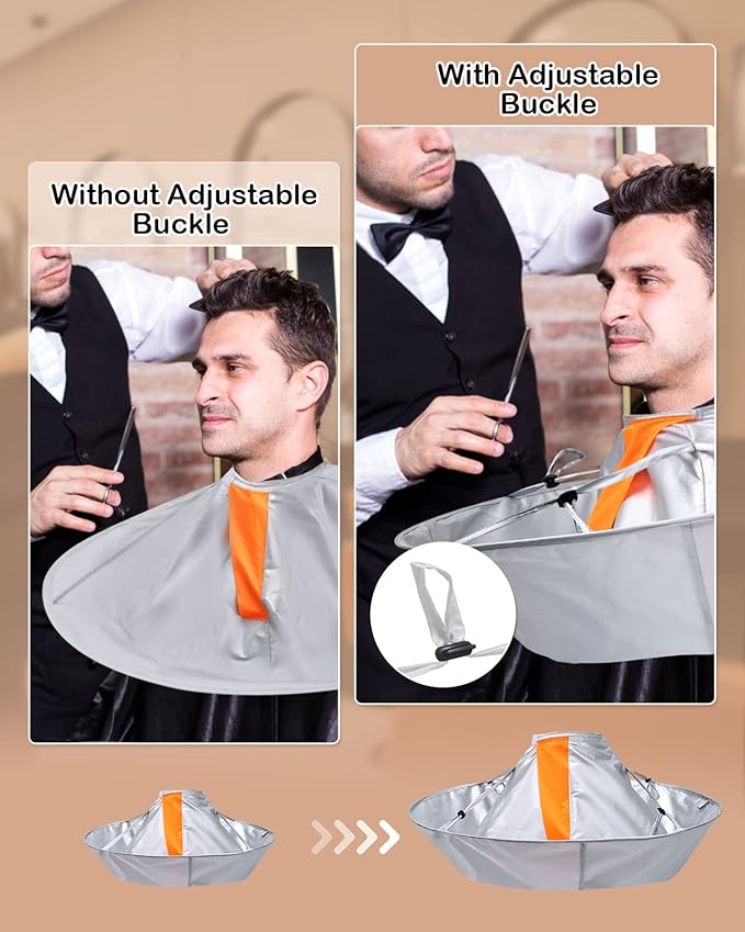 Lictin Hair Cutting Cape - Haircut Cape Umbrella Waterproof Hair Cloak Barber Cape Foldable Hairdressing Umbrella Cape Apron with 1PCS Black Comb