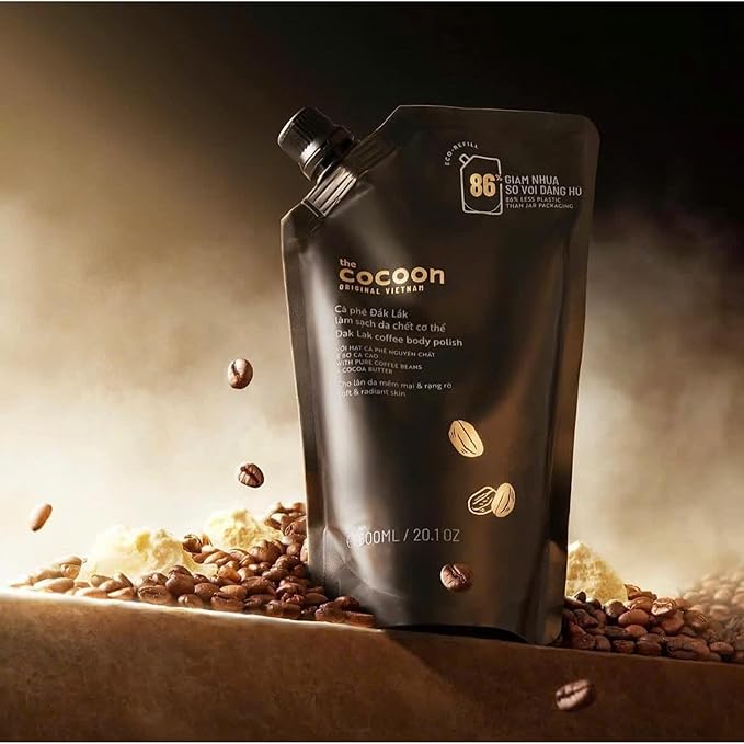 COCOON DAKLAK COFFEE BODY POLISH 600ML - Cà Phê Đắk Lắk Làm Sạch Da Chết Cơ Thể