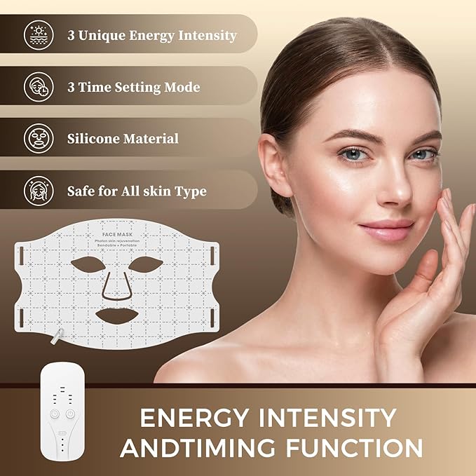 Red Light Therapy for Face, 7-1 Colors LED Light Therapy mask, Rechargeable LED Face Mask for Anti-Aging, Skin Firming & Radiant Glow at Home