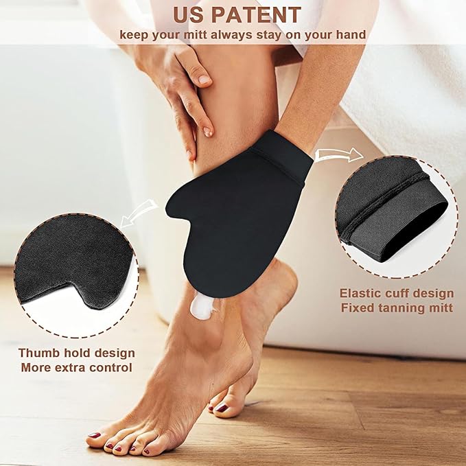 3 in 1 Self Tanning Mitts Self Tanner Mitt Tanning Glove Self Tan Mitt Back Self Tanning Brush for Self Tanner Brush Self Tanner Back Applicator Back Tanning Applicator