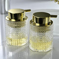 Foaming Glass Soap Dispenser,Hand Foam Soap Dispenser for Kitchen & Bathroom-2 Pack（B-Type Clear Glass/Gold Pump）