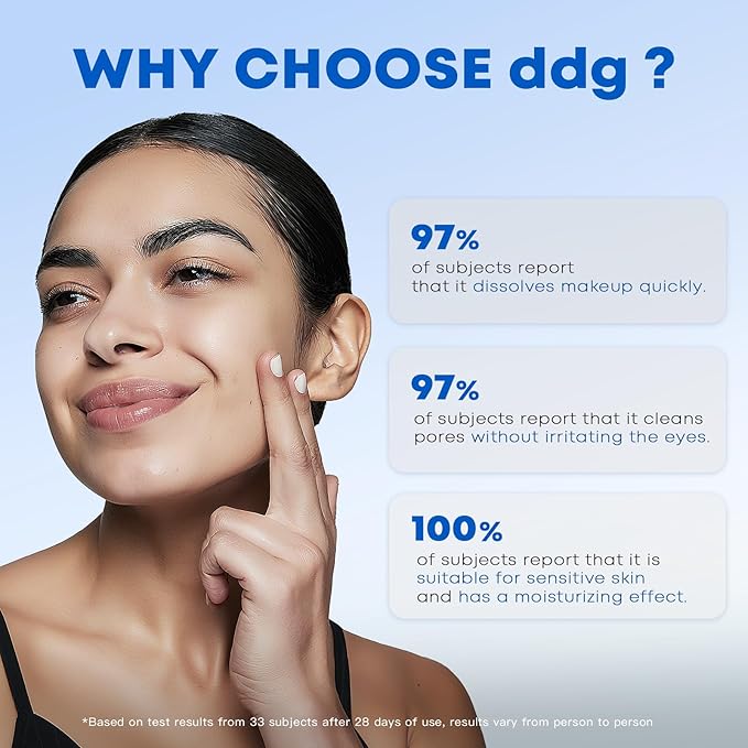 ddg Cleansing Balm Makeup Remover for Sensitive Skin,Eye Makeup Remover&Facial Cleanser for Waterproof Makeup Removal,Vegan Plant Oils,Nourishing & Hydrating,3.38floz/100ml