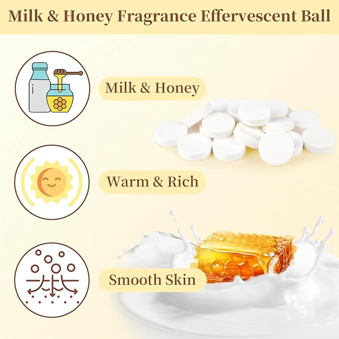 Manicure Spa Tablets 8oz - Milk & Honey Soak Balls, Moisturizing Tablets, Cuticle Softener for Foot and Hand Soak Pedicure Spa Supplies Manicure Tools Nail Salon & Tavel Esenntial（40count）