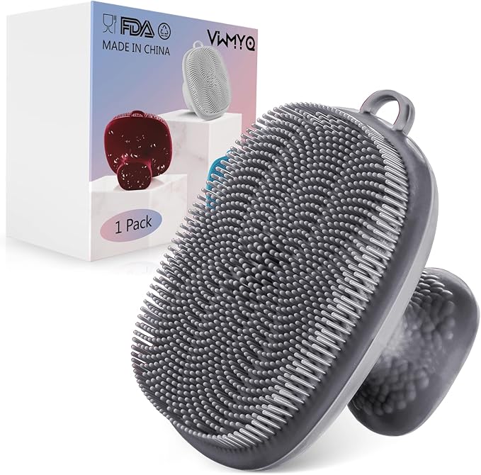 Face Scrubber Face Scrubber for Men Facial Cleansing Brush Silicone Face Wash Brush Manual Waterproof Cleansing Skin Care Face Brushes for and Exfoliating (Gray)