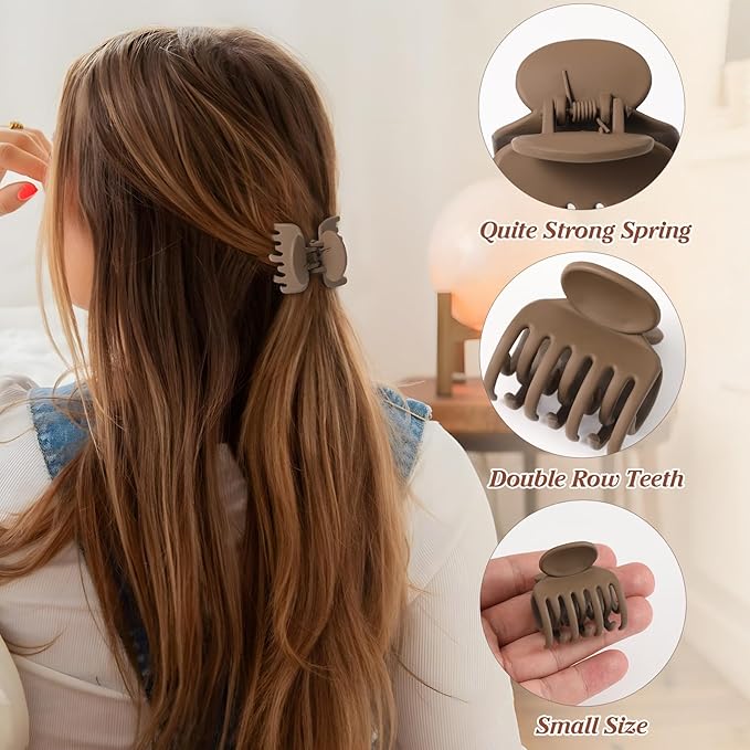 9 PCS Small Hair Clips for Toddler Girls, Cute Mini Claw Clips for Thin Fine Hair, 1.5 Inch Matte Tiny Jaw Clips for Women Kids, Strong Hold Non Slip Hair Accessories, Multi-Styles