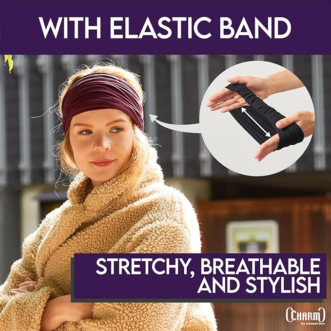 CHARM Headband for Men, Japanese Style Bandana Head Bands for Women and Men, Stretch Hair Band for Sports & Daily Wear by Casualbox