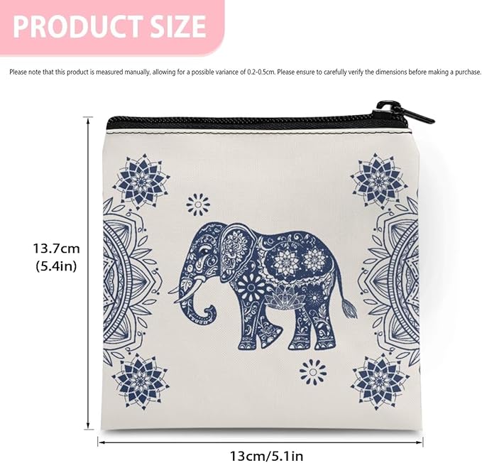 Boho Print Women Period Bag Storage Pouch Artsy Graphic Sanitary Napkin Bags with Zipper Portable Menstrual Bag for Sleepovers Travel