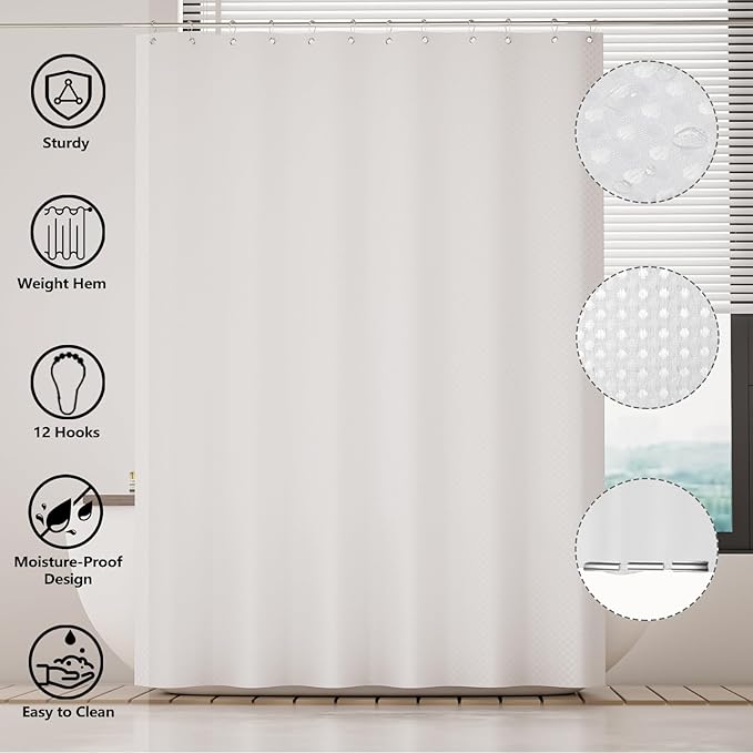 Bathroom Set - 25PC White Bathroom Set with Shower Curtain and Rugs, Bathroom Accessories Set, White Shower Curtain Set with Bathroom Trash Can