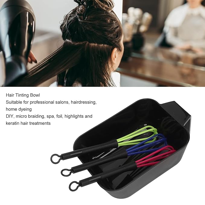 Hair Tinting Bowl Color Mixing Kit Include 1 X Hair Tinting Bowl and 3 X Mixer Hair Tinting Whisk